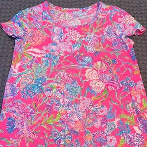 Lilly Pulitzer Pink Floral Short Sleeve Tee